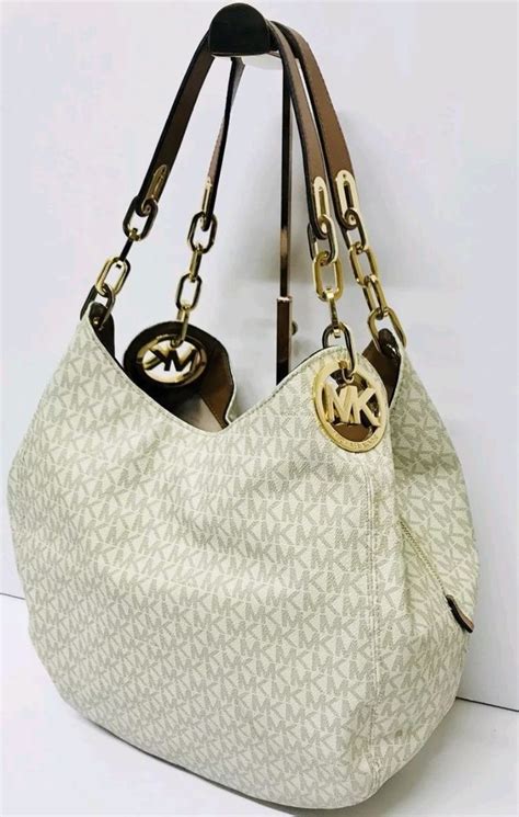 michael kors fulton vanilla bag|Fulton Large Leather Shoulder Bag .